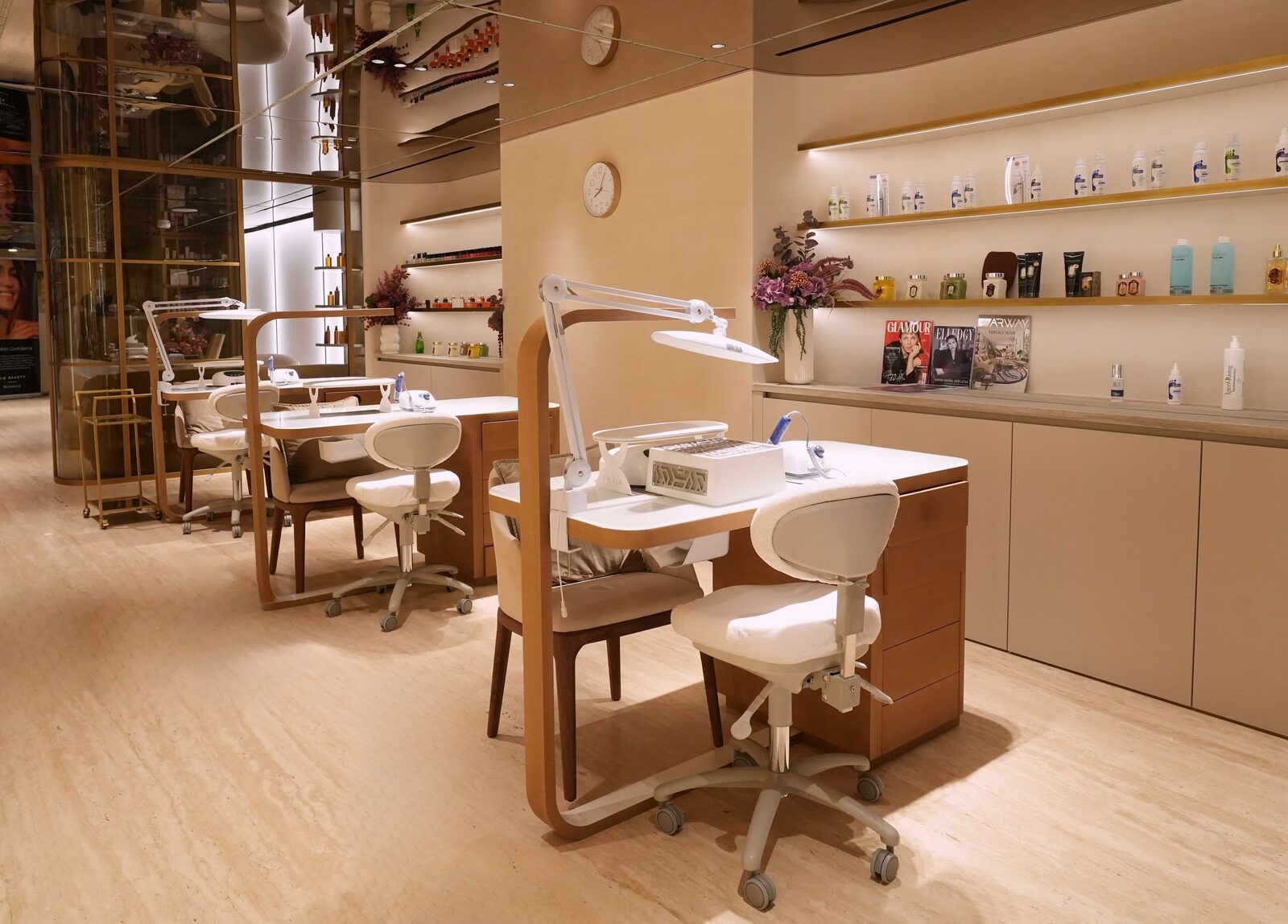 Nail Atelier — manicure stations at Leo Beauty Club Dubai